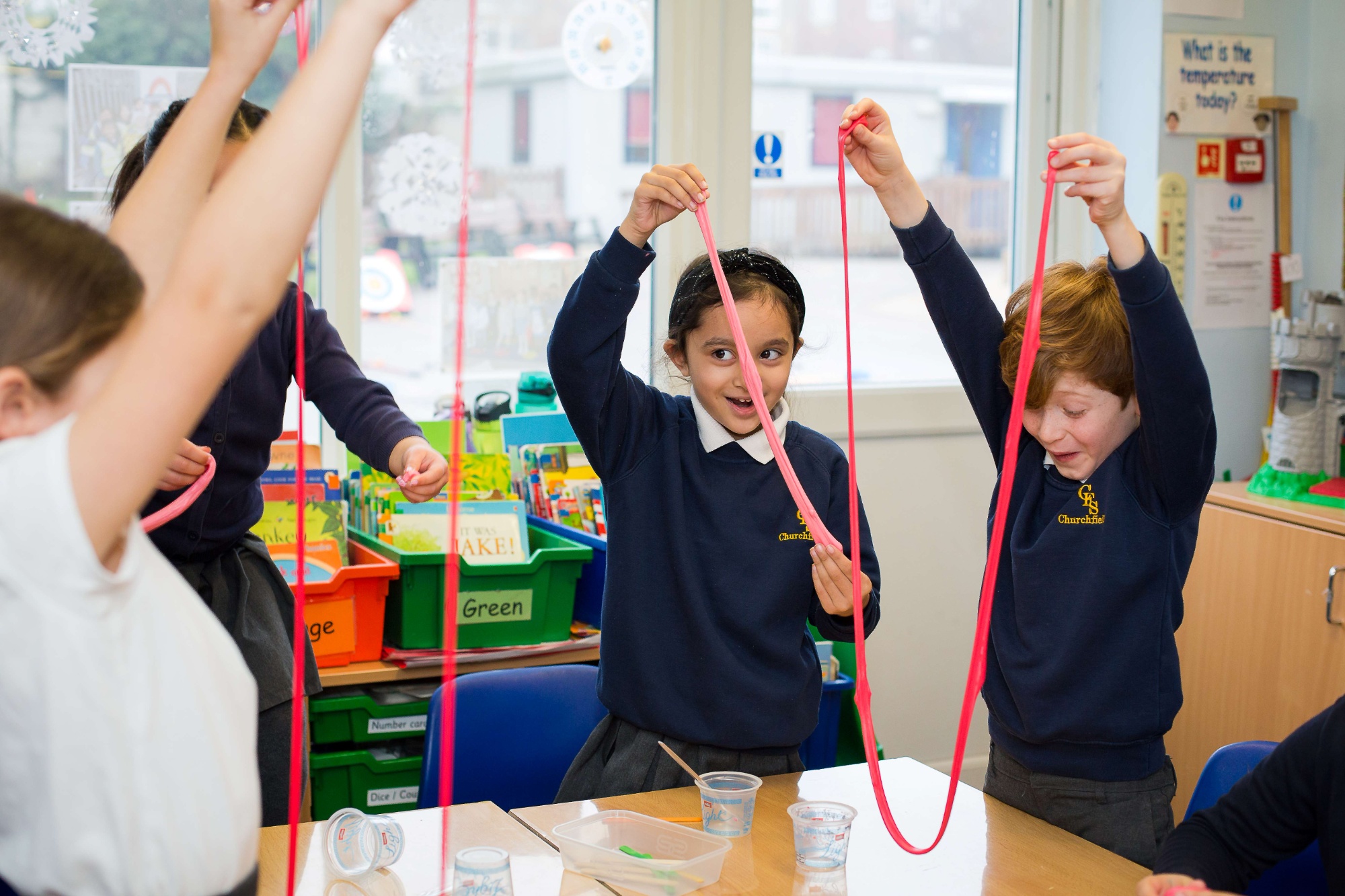 Children learning in class